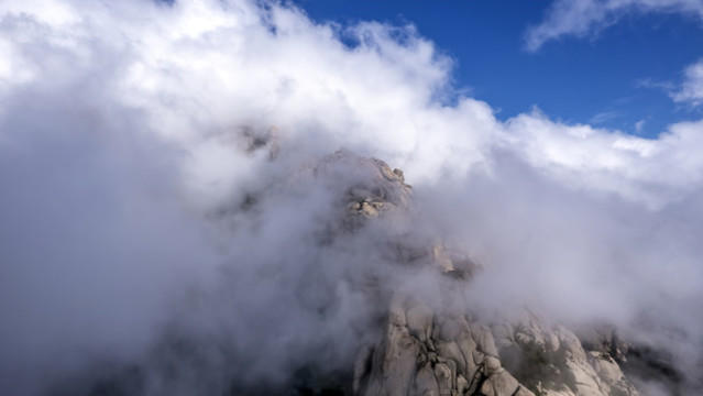 航拍青島嶗山云海奇觀