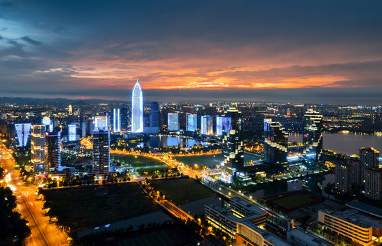 紹興市城市夜景