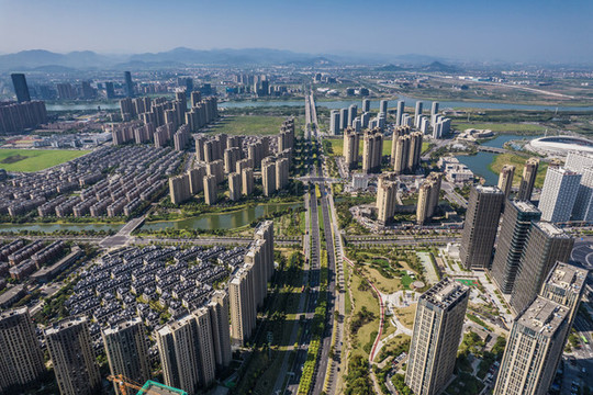 紹興上虞城市風(fēng)光航拍