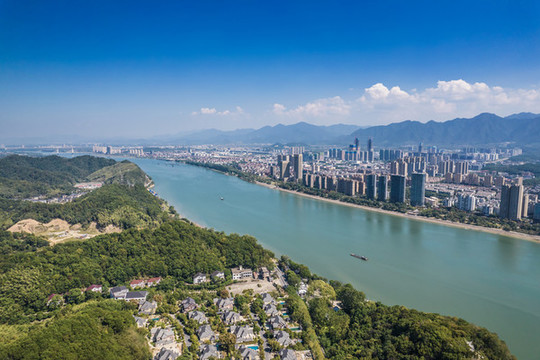 杭州桐廬城市風(fēng)光航拍