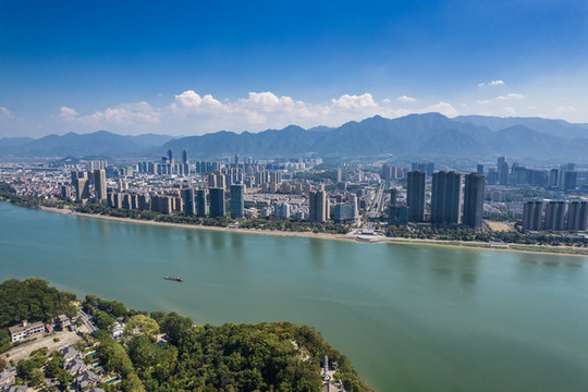 杭州桐廬城市風(fēng)光航拍