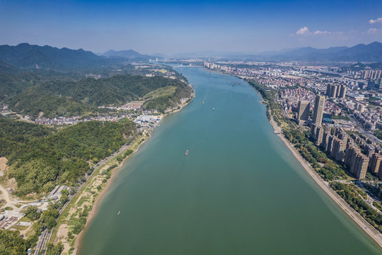 杭州桐廬城市風光航拍