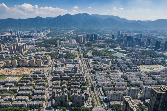 杭州桐廬城市風光航拍