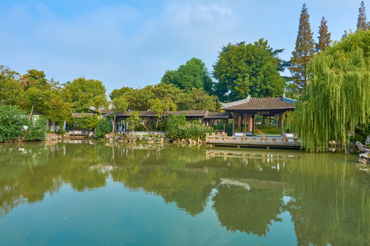 初秋城市公園小景