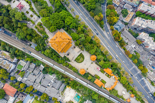 航拍武漢黃鶴樓武漢地標(biāo)建筑