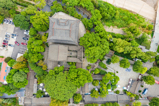航拍武漢晴川閣景區(qū)