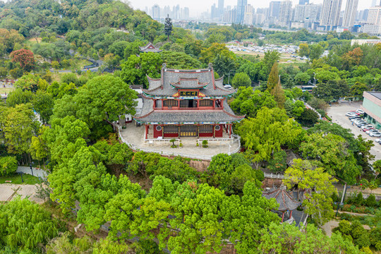 航拍武漢晴川閣景區(qū)