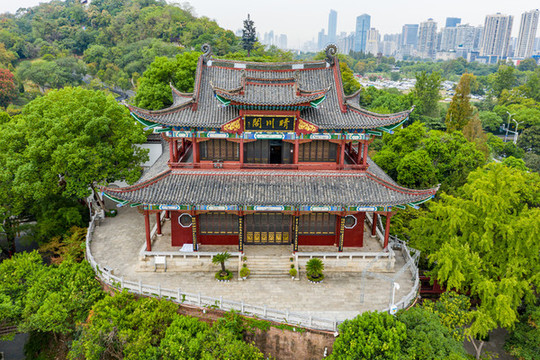 航拍武漢晴川閣景區(qū)