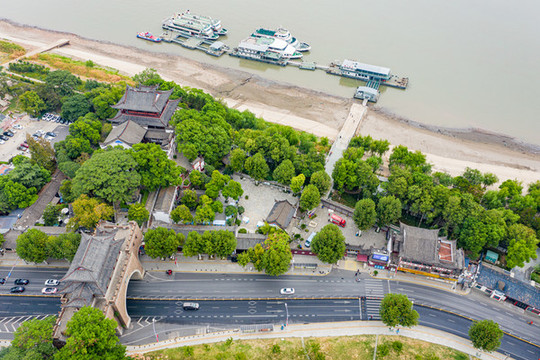 航拍武漢晴川閣景區(qū)
