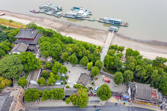 航拍武漢晴川閣景區(qū)