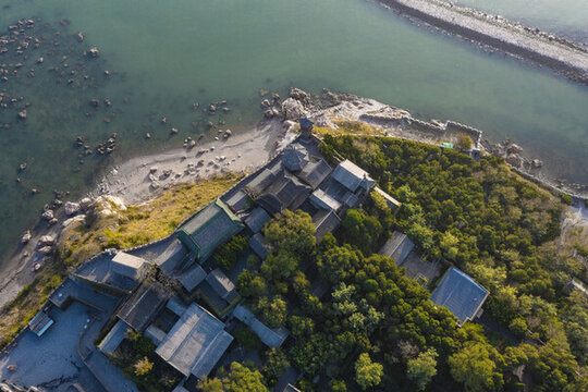山東省煙臺市蓬萊閣景區(qū)航拍