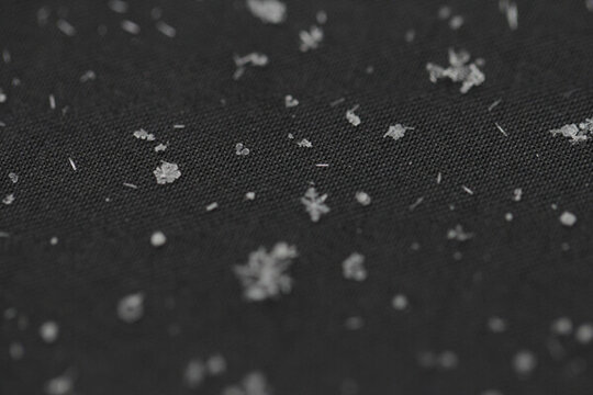 雨傘上白色潔白的雪花