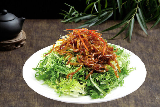 丁香魚(yú)拌苦苣