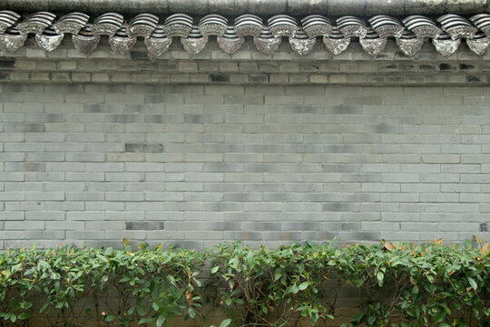 青色磚墻素材背景