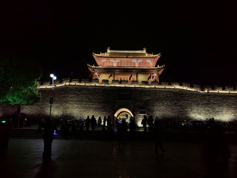 襄陽古城夜景古建筑