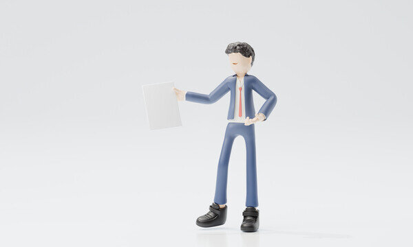 3D渲染手持文件商務(wù)形象