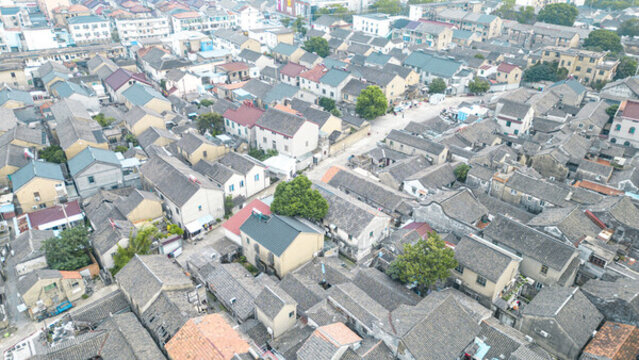航拍江南水鄉(xiāng)民居建筑