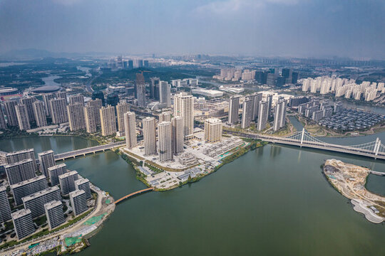 紹興市鏡湖新區(qū)航拍城市風(fēng)光
