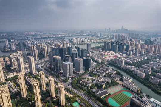 紹興市鏡湖新區(qū)航拍城市風(fēng)光