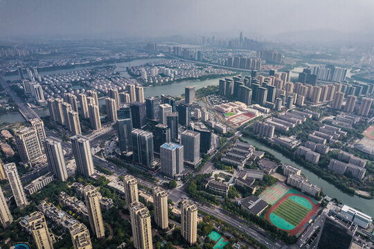 紹興市鏡湖新區(qū)航拍城市風(fēng)光
