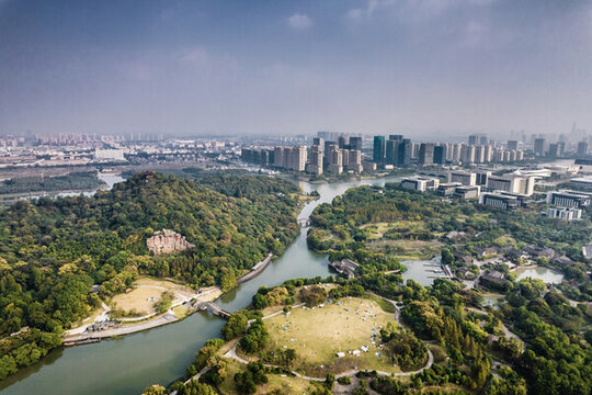 紹興市鏡湖新區(qū)航拍城市風(fēng)光