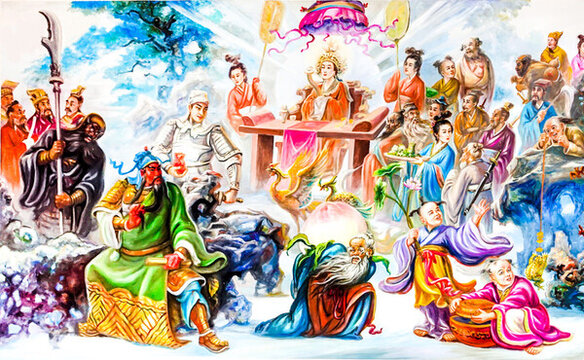 群仙祝壽繪畫作品