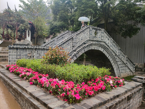 仿古拱形小橋