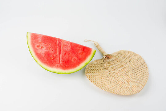 夏至夏日西瓜扇涼爽