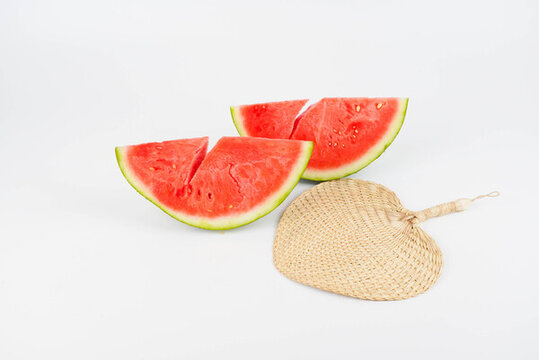夏至夏日西瓜扇涼爽