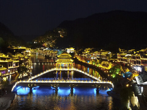 湖南湘西鳳凰古城夜景