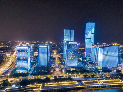 福建福州閩江夜景燈光
