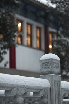 北京大學冬天雪景圖