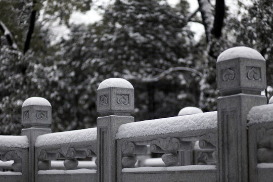 北京大學(xué)冬天雪景圖