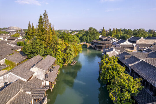 航拍烏鎮(zhèn)特寫