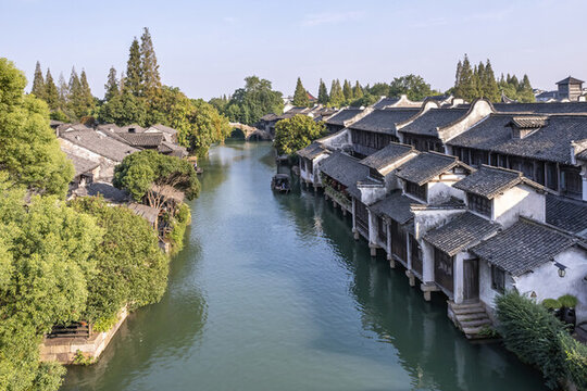 航拍烏鎮(zhèn)西刪景區(qū)