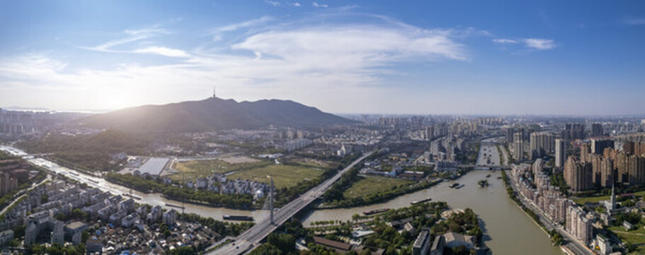 航拍無錫城市建筑天際線