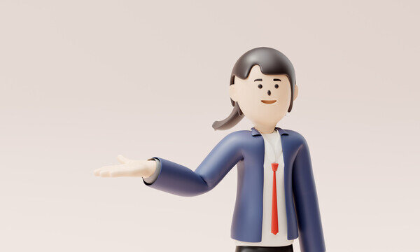 商務(wù)女伸手介紹特寫