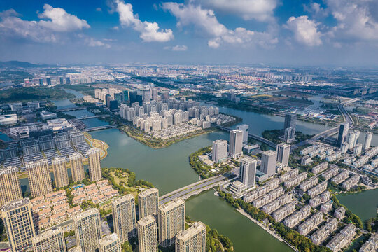 紹興鏡湖新區(qū)城市風(fēng)光航拍