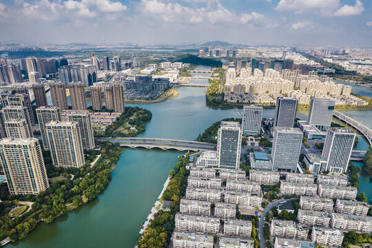 紹興鏡湖新區(qū)城市風(fēng)光航拍