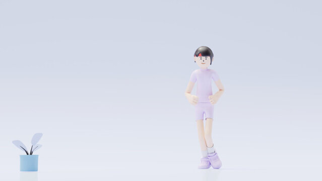 3D卡通人物跑步