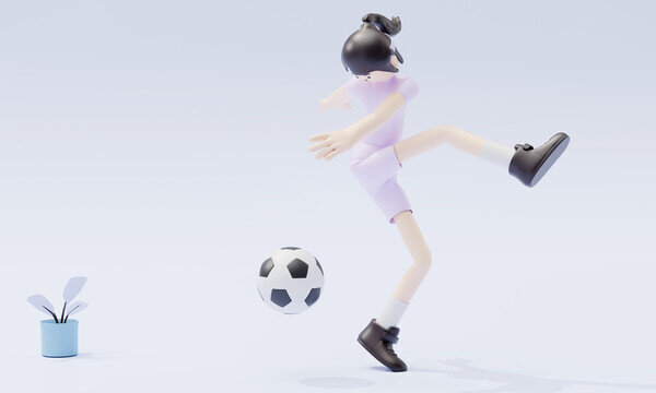 3d人物卡通足球運(yùn)動(dòng)