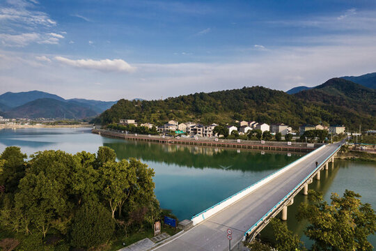 浙江上虞秋日傍晚山村美景