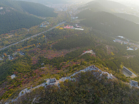 航拍千佛山秋色