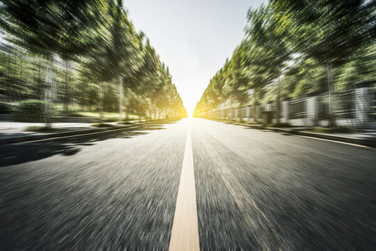 城市郊區(qū)干凈的瀝青道路