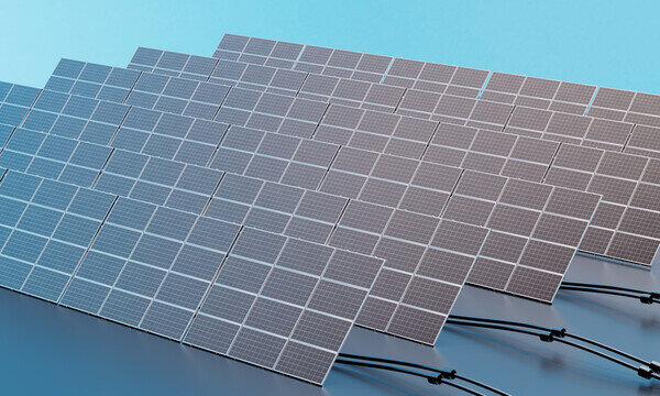 3D渲染太阳能新能源发电板