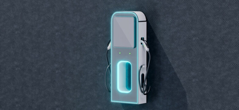 3D渲染汽車充電樁特寫(xiě)