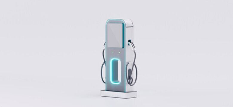 3D渲染電動汽車充電樁