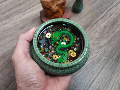 金角青龍聚寶盆
