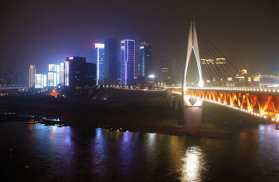 千廝門嘉陵江大橋夜色
