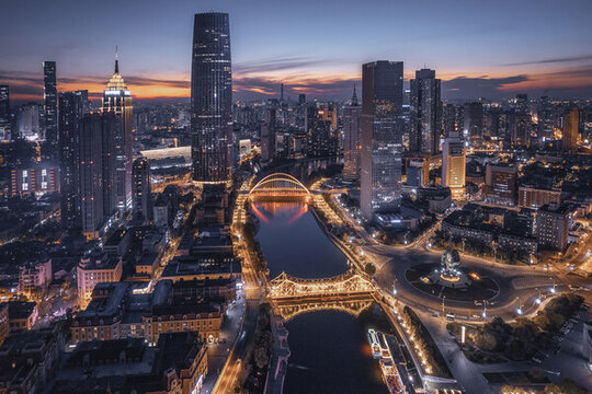 天津城市天際線夜景